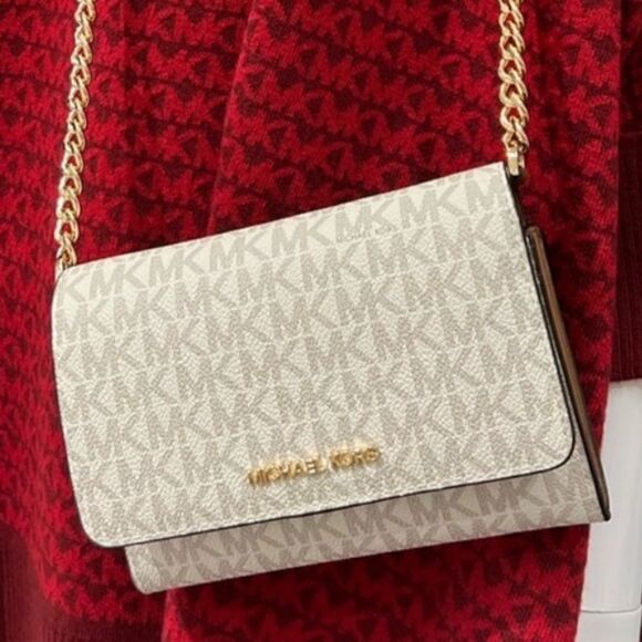 Michael Kors MD Multifuntional Phone Xbody Messenger Shoulder Hand Bag Vanilla - Picture 1 of 8